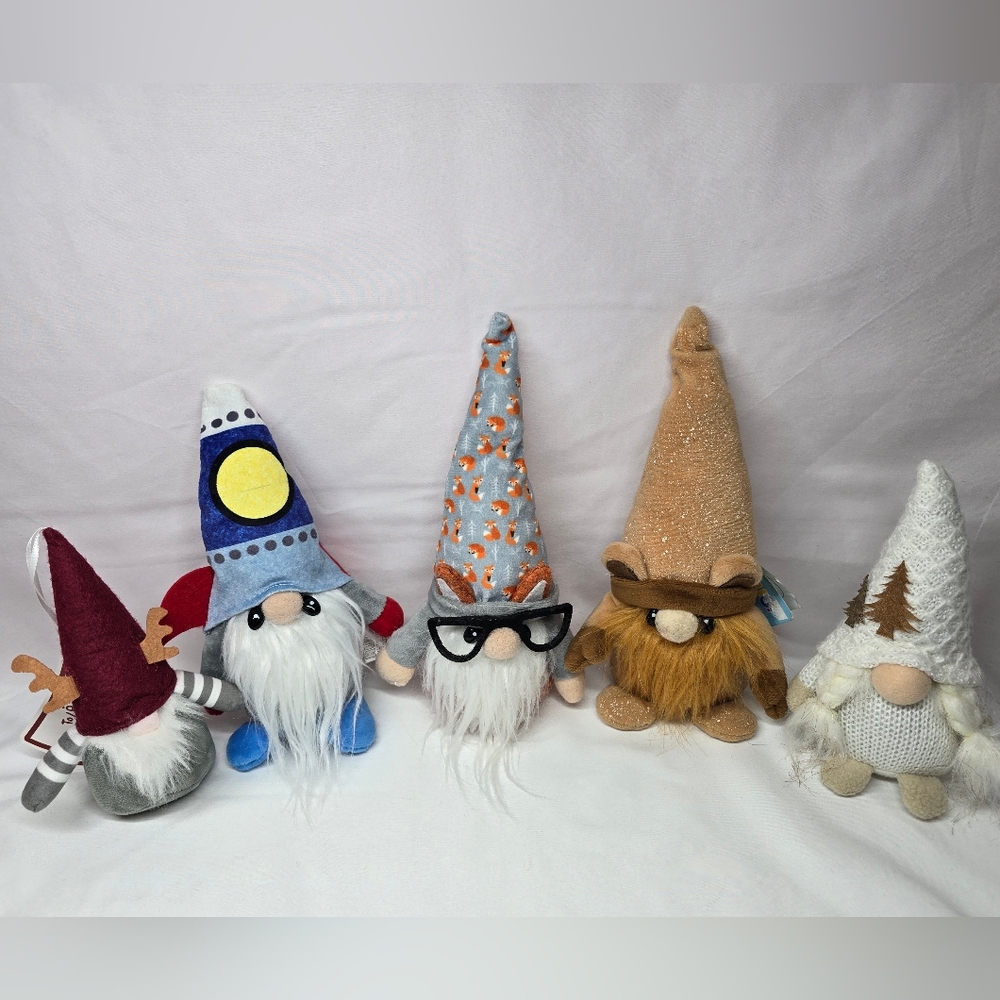Plush Gnomies Lot of 5 Plush Toys Assorted Gnomes- Read Description